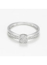Bague " Roseline" Or blanc et Diamant