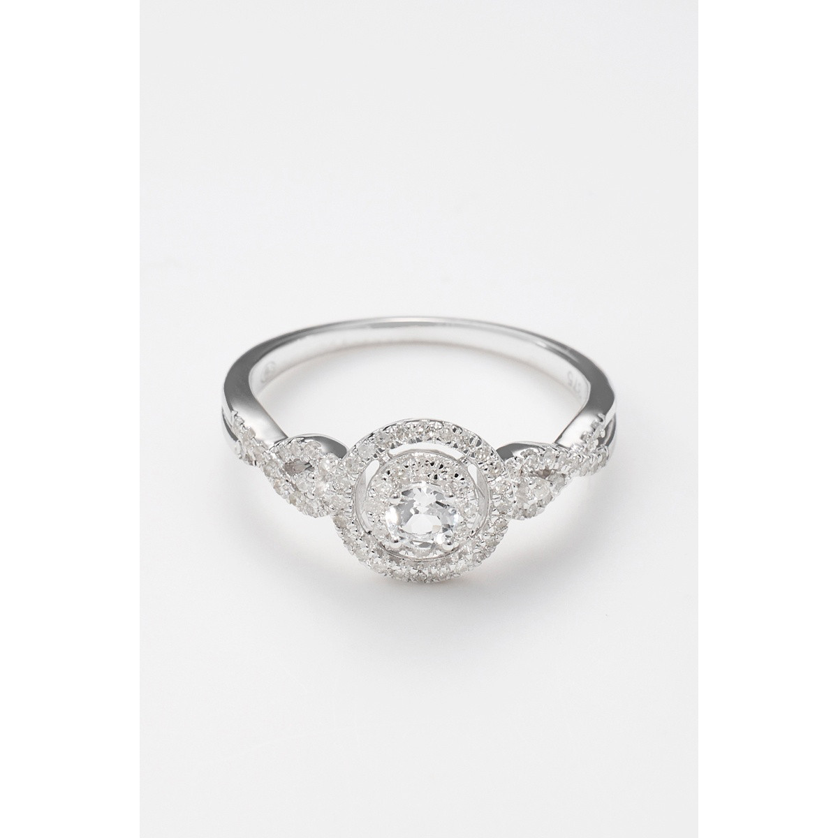 Bague " Augustine" Or blanc et Topaze
