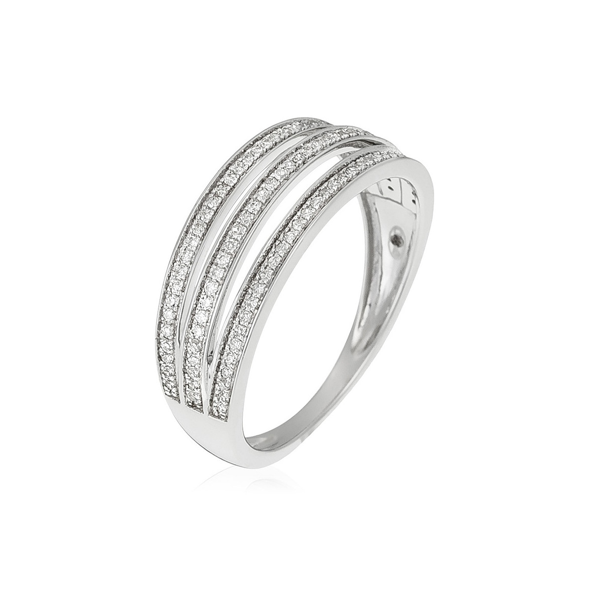 Bague " Denise" Or blanc et Diamant