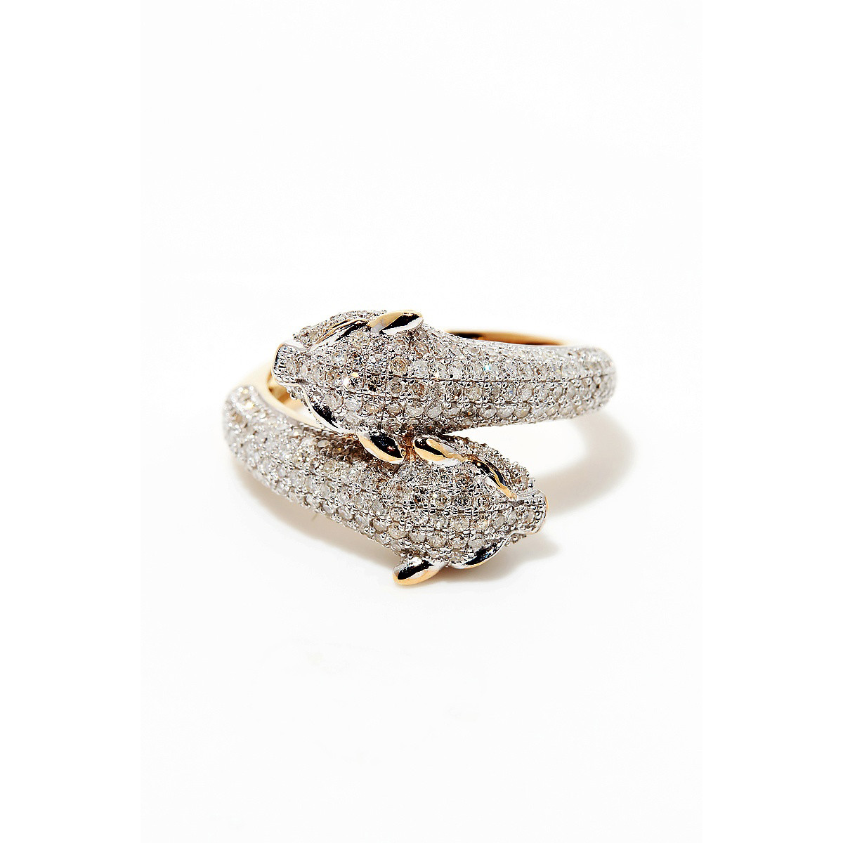 Bague "Les panthères" Or blanc et Saphir