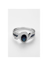 Bague " Suzanne" Or blanc et Saphir