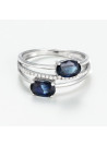 Bague "Mélissa" Or blanc et Saphir