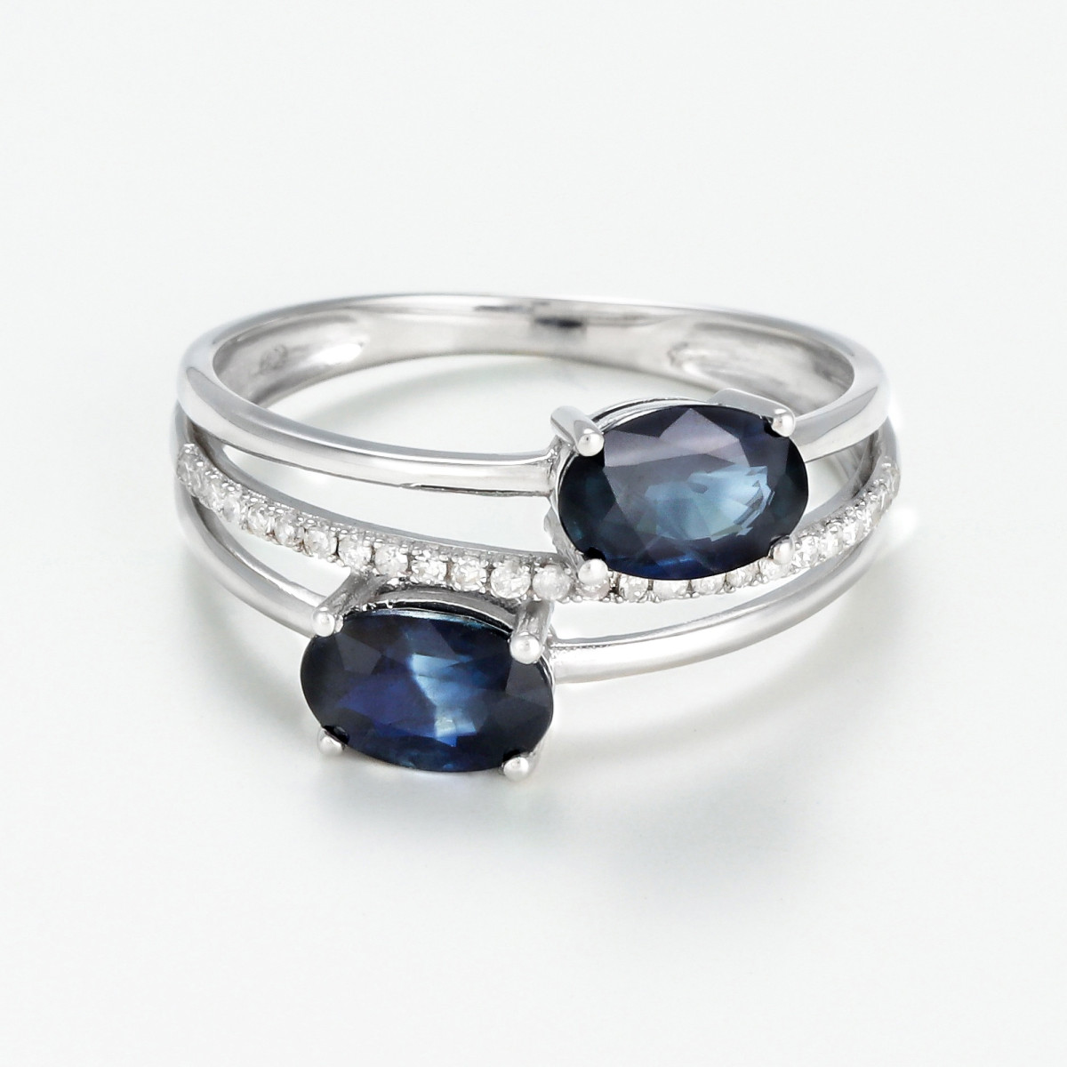 Bague "Mélissa" Or blanc et Saphir