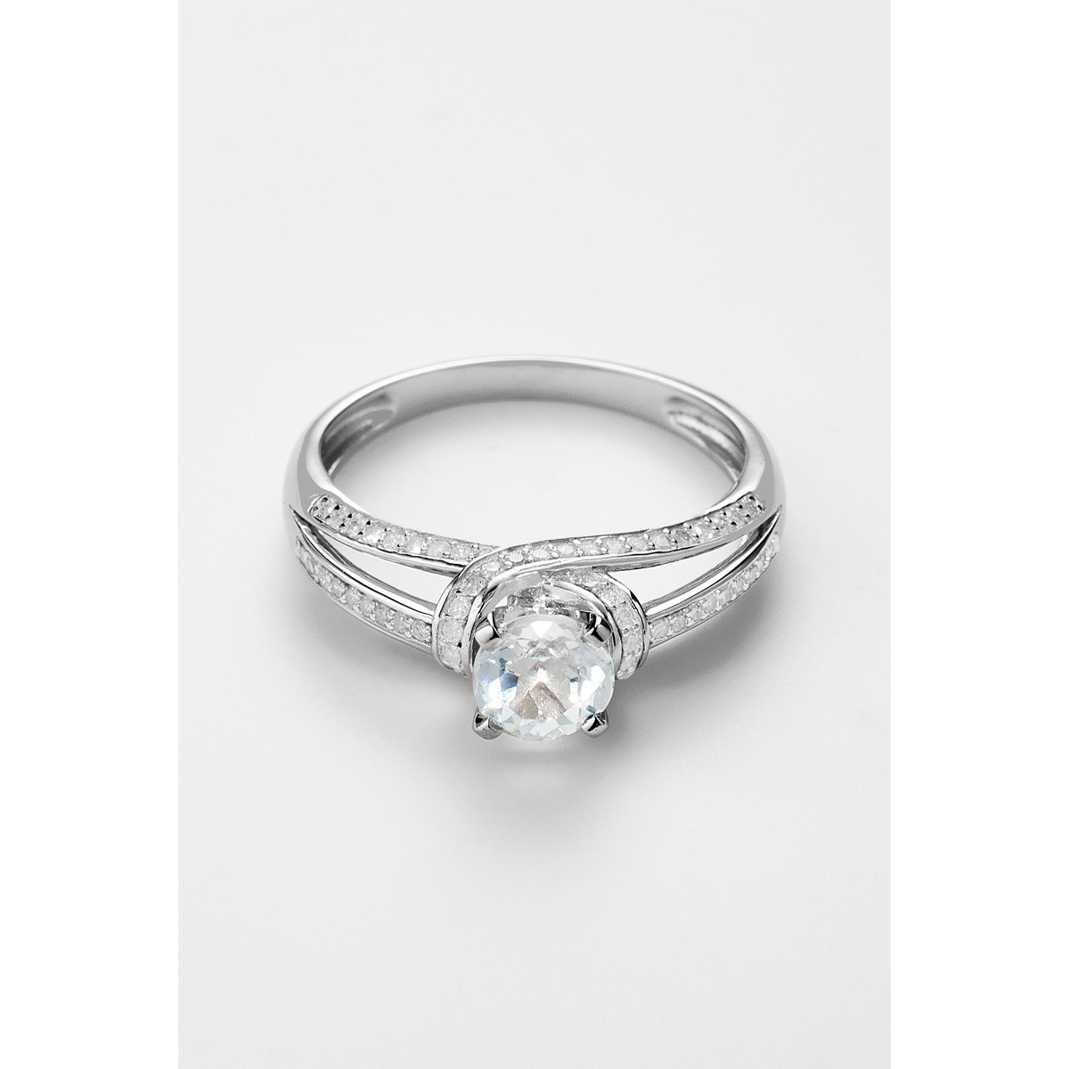 Bague "Lila" Or blanc et Topaze Bague "Lila" Or blanc et Topaze