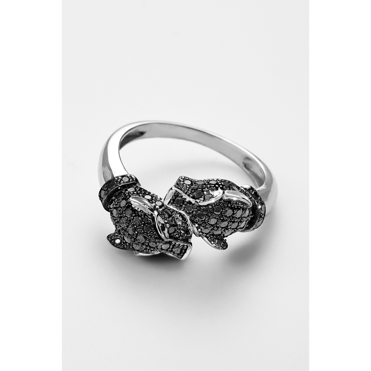 Bague "Les Panthères noires" Or blanc et Diamant