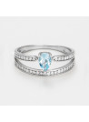 Bague "Maëlle" Or blanc et Topaze