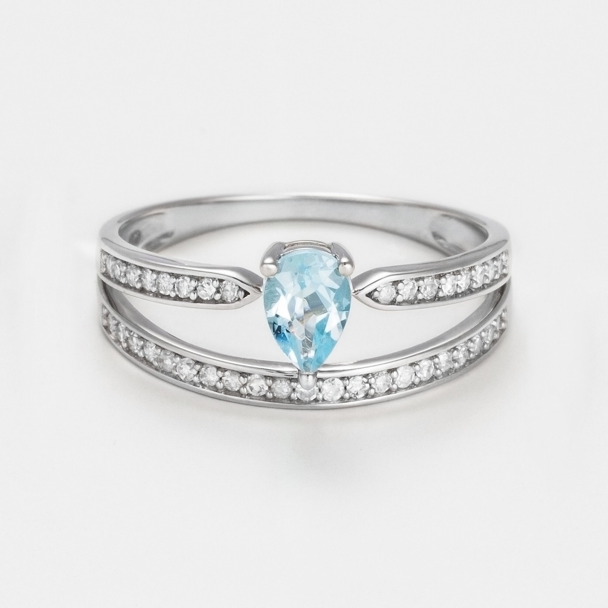 Bague "Maëlle" Or blanc et Topaze Bague "Maëlle" Or blanc et Topaze