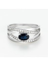 Bague "Justine" Or blanc et Saphir