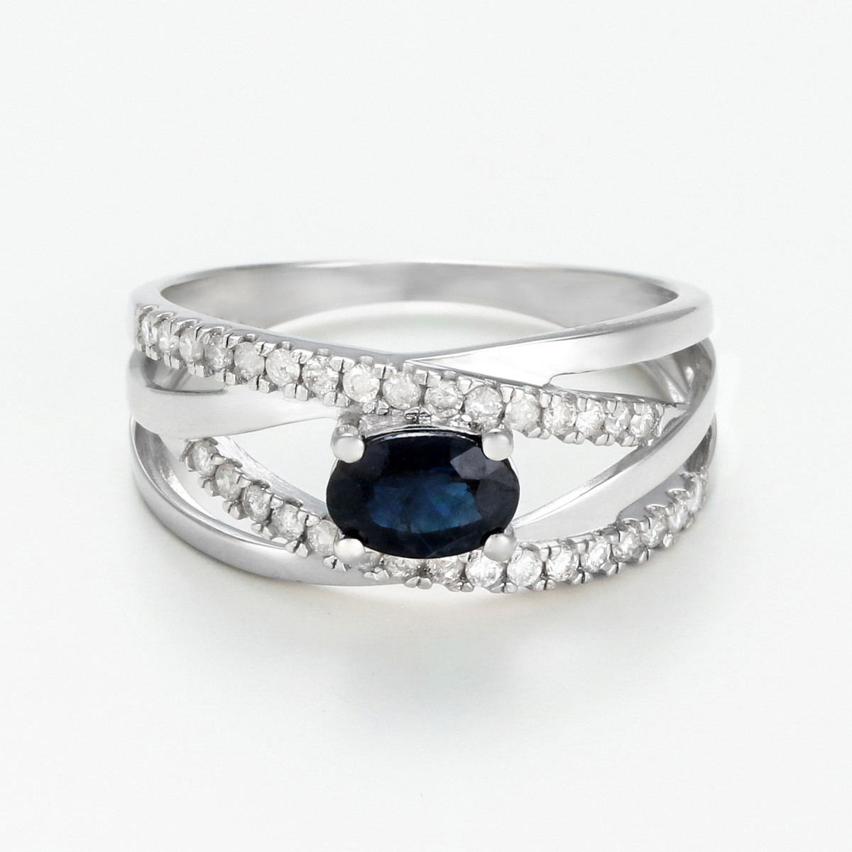 Bague "Justine" Or blanc et Saphir Bague "Justine" Or blanc et Saphir