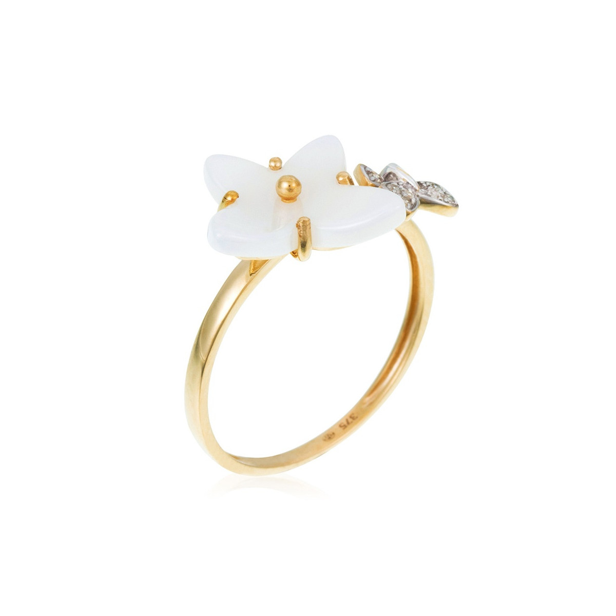 Bague " Blanche" Or jaune et Diamant Bague " Blanche" Or jaune et Diamant