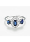 Bague "Léna" Or blanc et Saphir