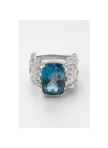 Bague "Milena" Or blanc et Topaze