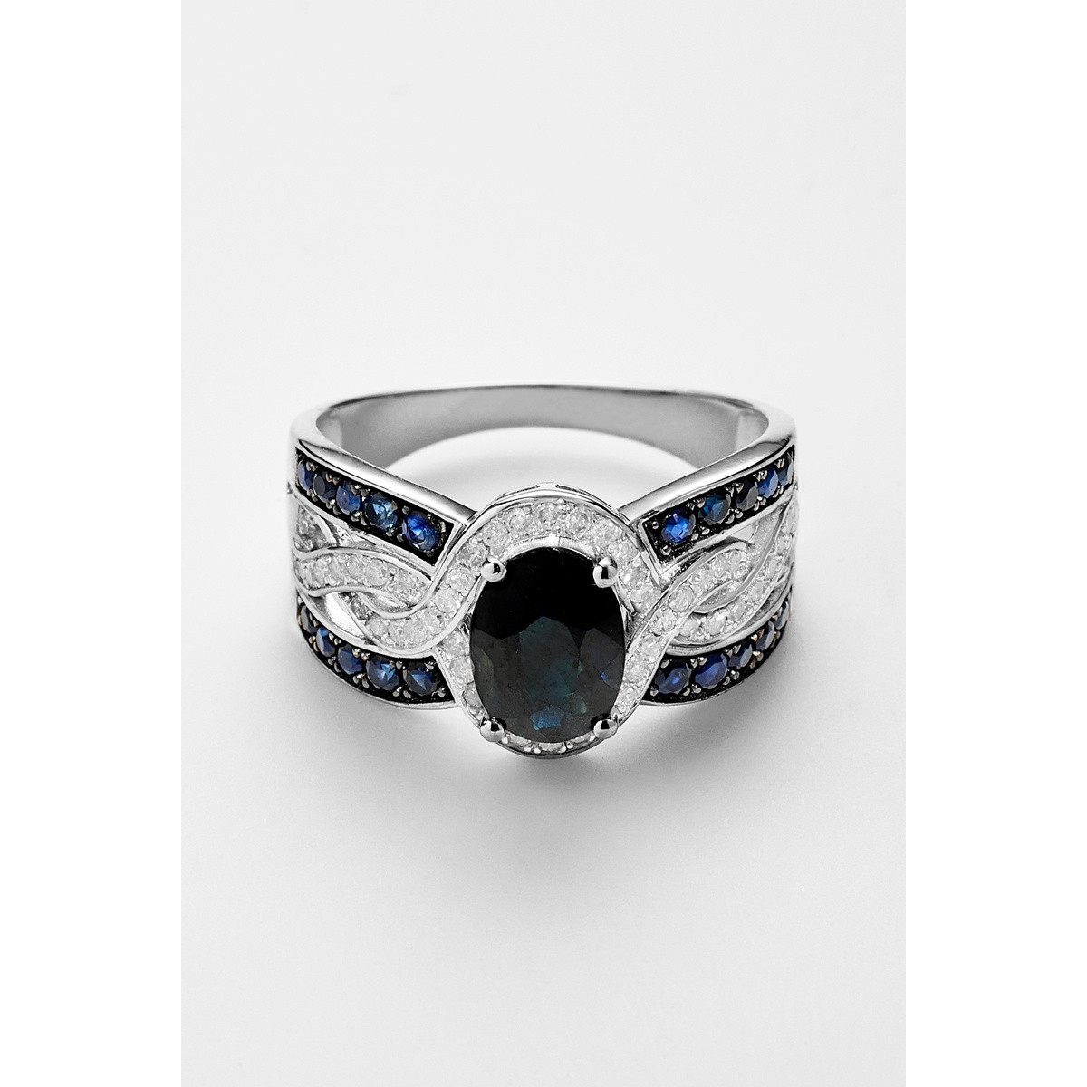 Bague "Éden" Or blanc et Saphir Bague "Éden" Or blanc et Saphir