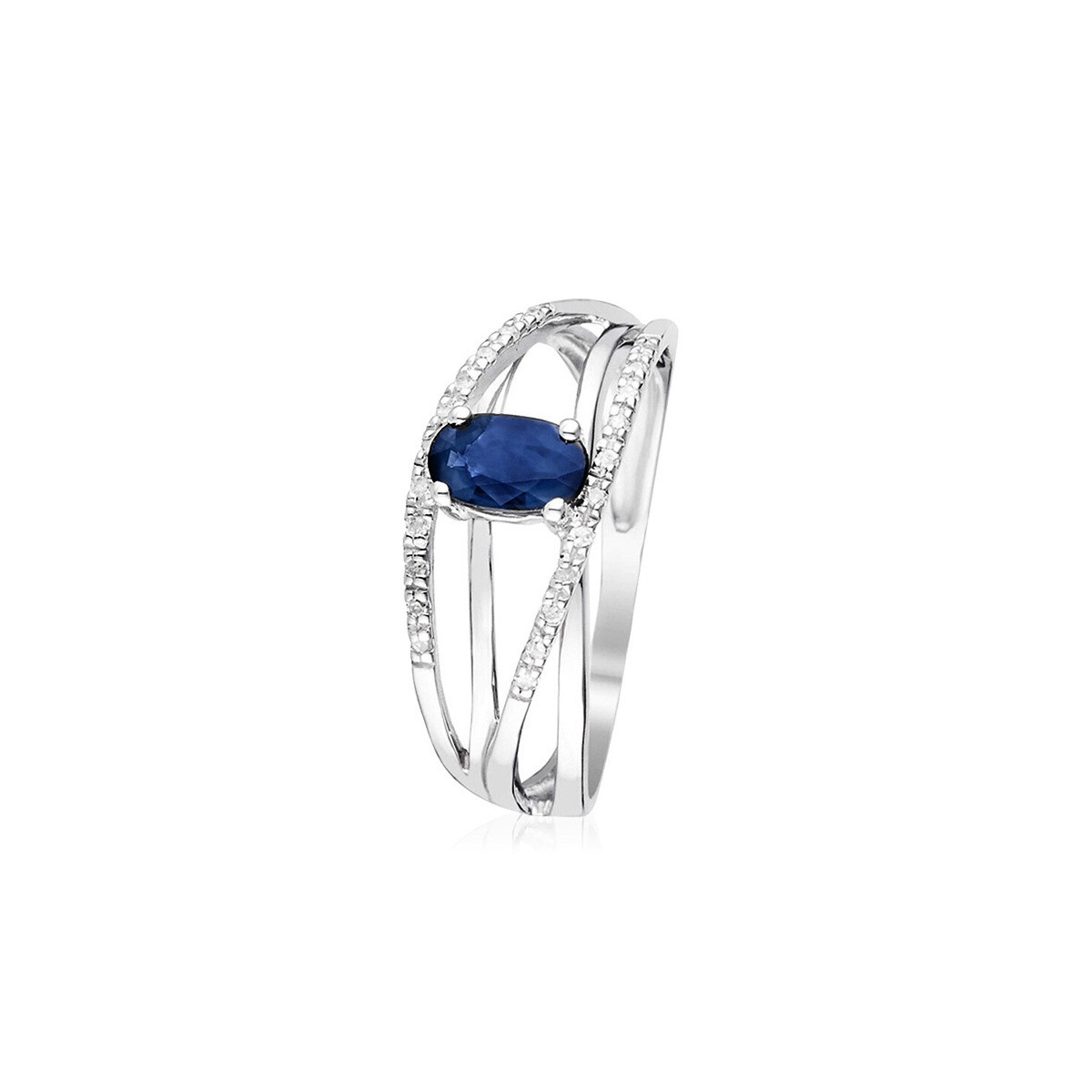 Bague "Elsa" Or blanc et Saphir Bague "Elsa" Or blanc et Saphir