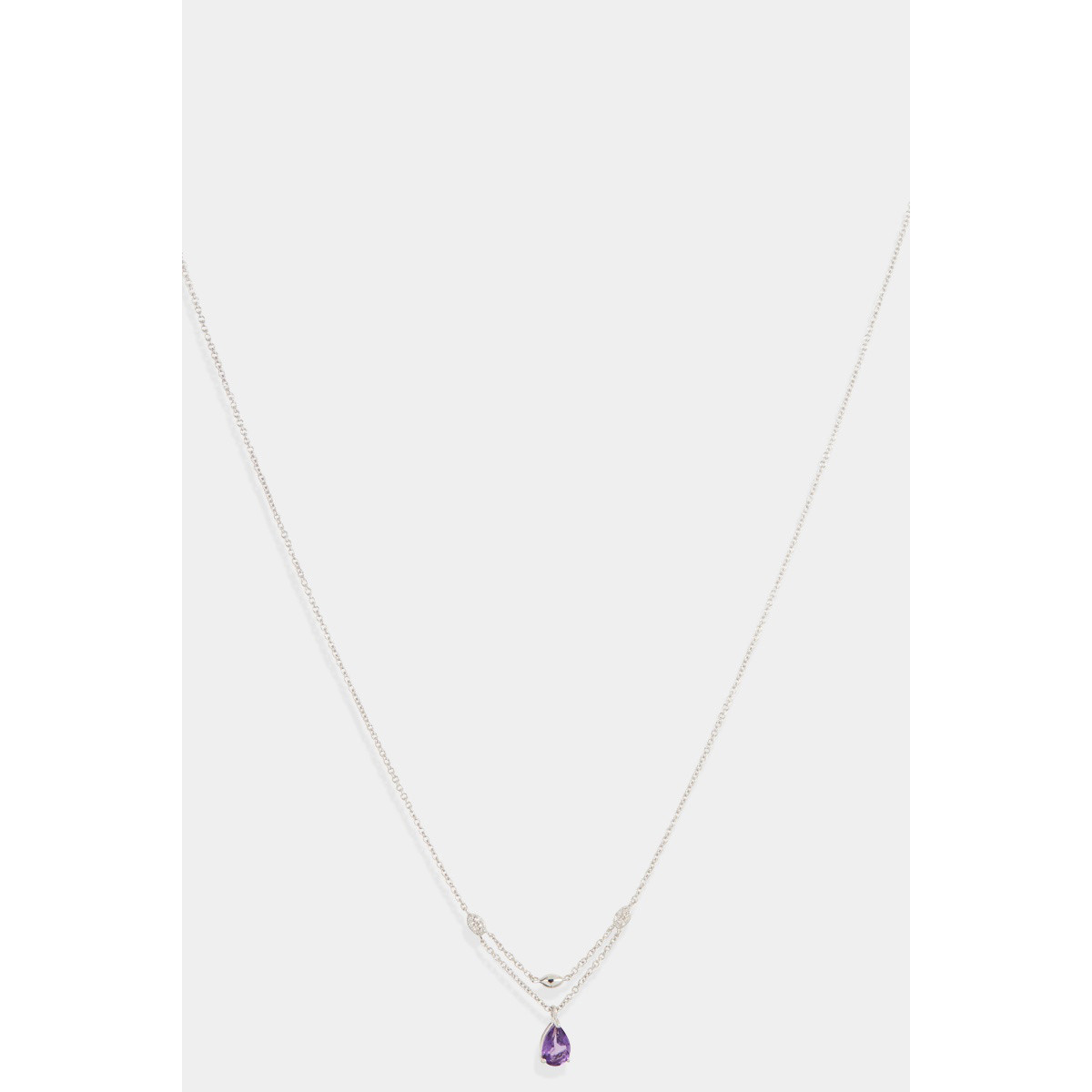 Collier "Créatif" Or blanc et Améthyste Collier "Créatif" Or blanc et Améthyste