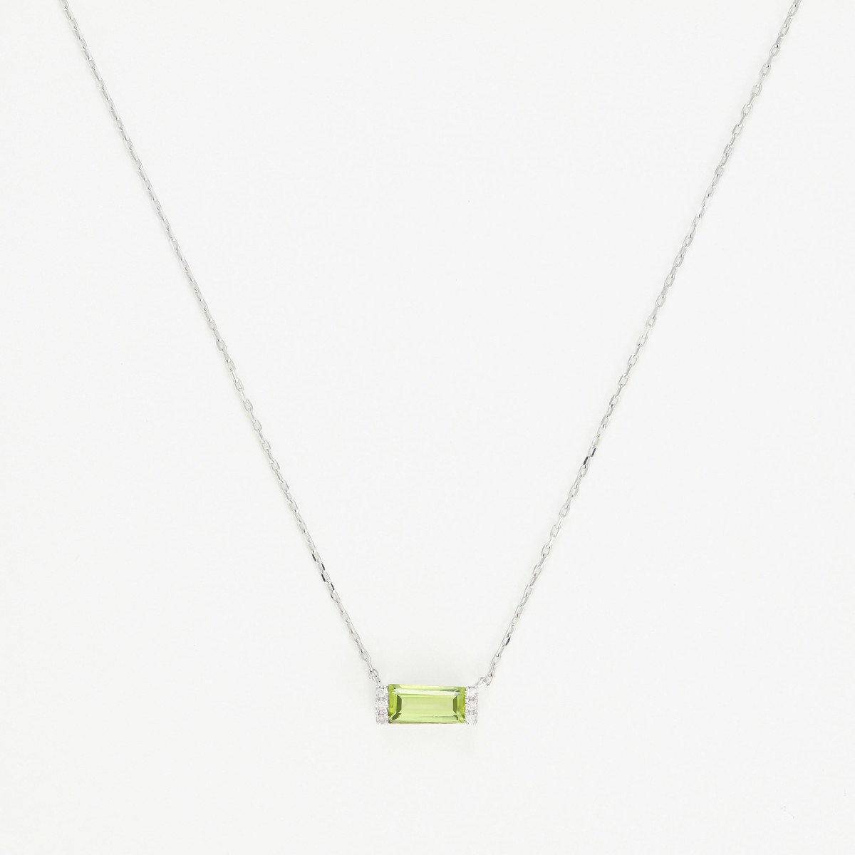 Collier "Épris" Or blanc et Péridot Collier "Épris" Or blanc et Péridot