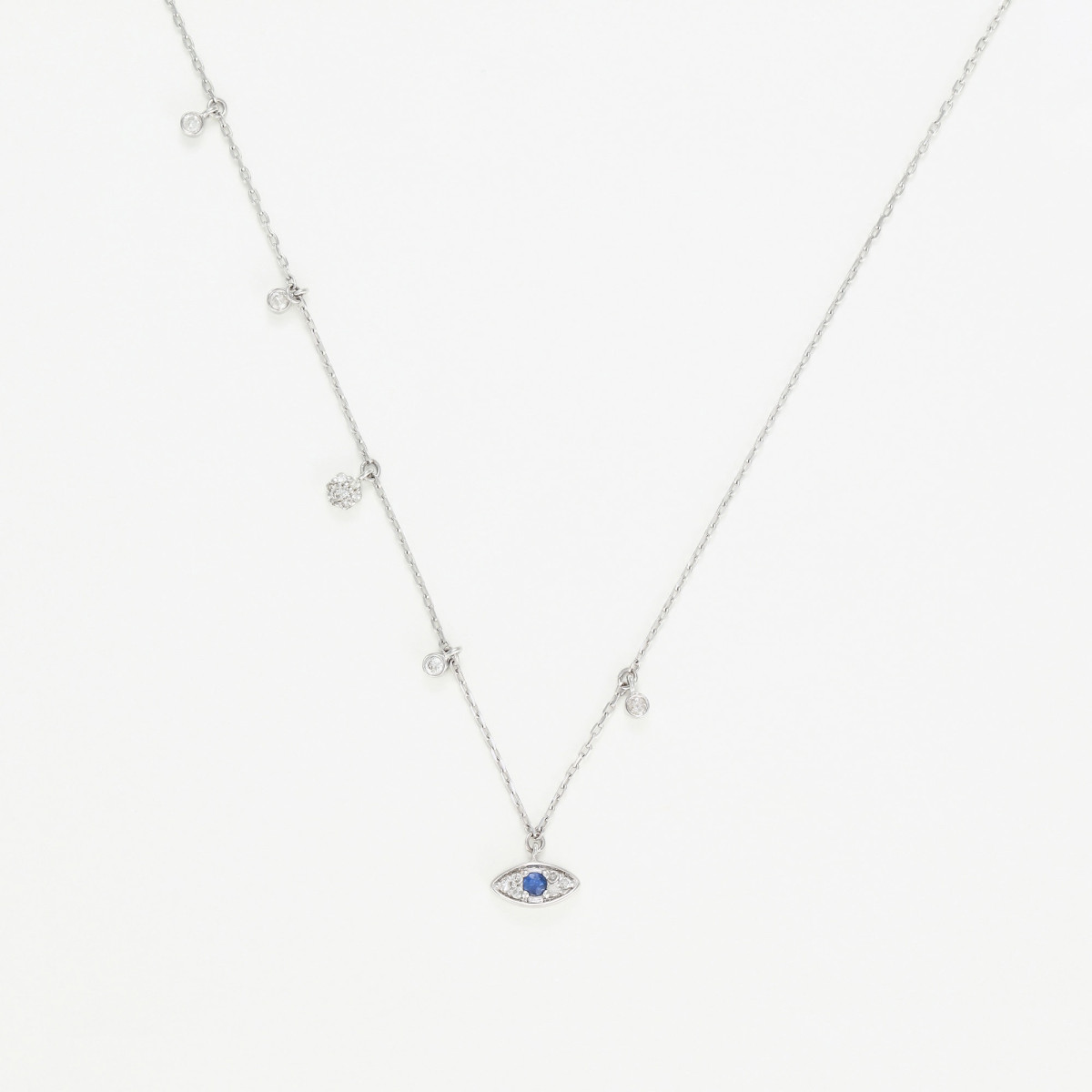 Collier "Fascinant" Or blanc et Saphir