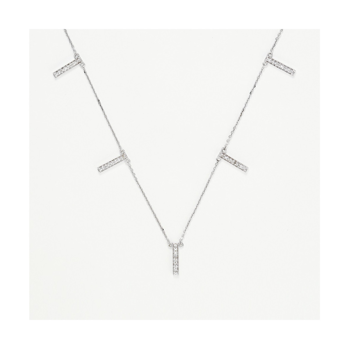 Collier "Divin" Or blanc et Diamant Collier "Divin" Or blanc et Diamant