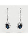 Boucles d'oreilles "Brûlante" Or blanc et Saphir