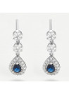 Boucles d'oreilles "Effervescente" Or blanc et Saphir