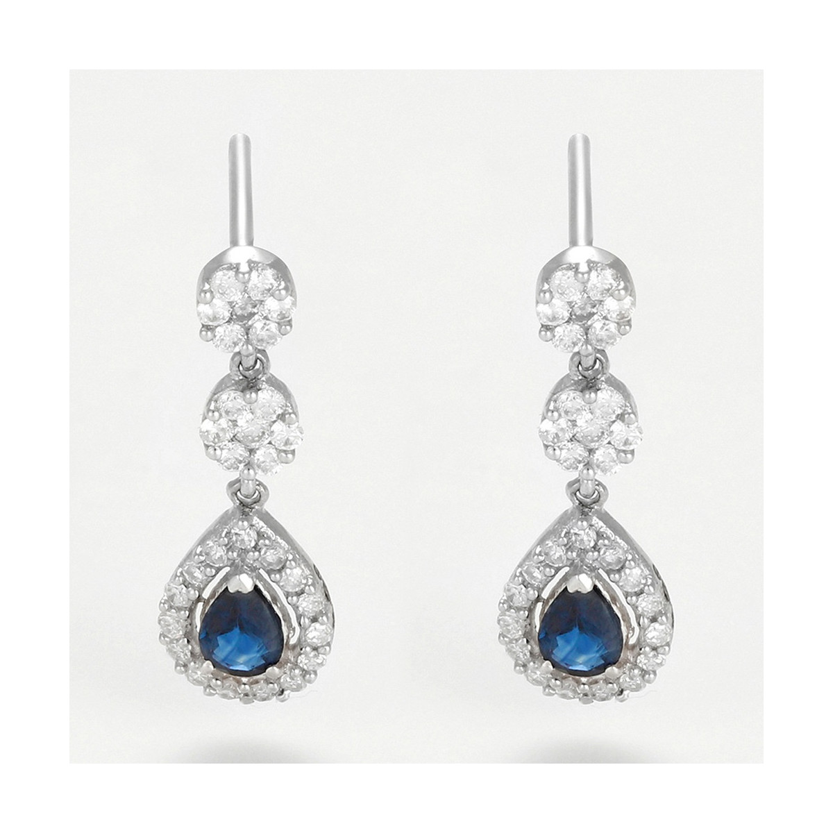Boucles d'oreilles "Effervescente" Or blanc et Saphir Boucles d'oreilles "Effervescente" Or blanc et Saphir