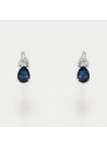 Boucles d'oreilles "Épanouissante" Or blanc et Saphir