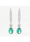 Boucles d'oreilles "Exubérante" Or blanc et Grenat