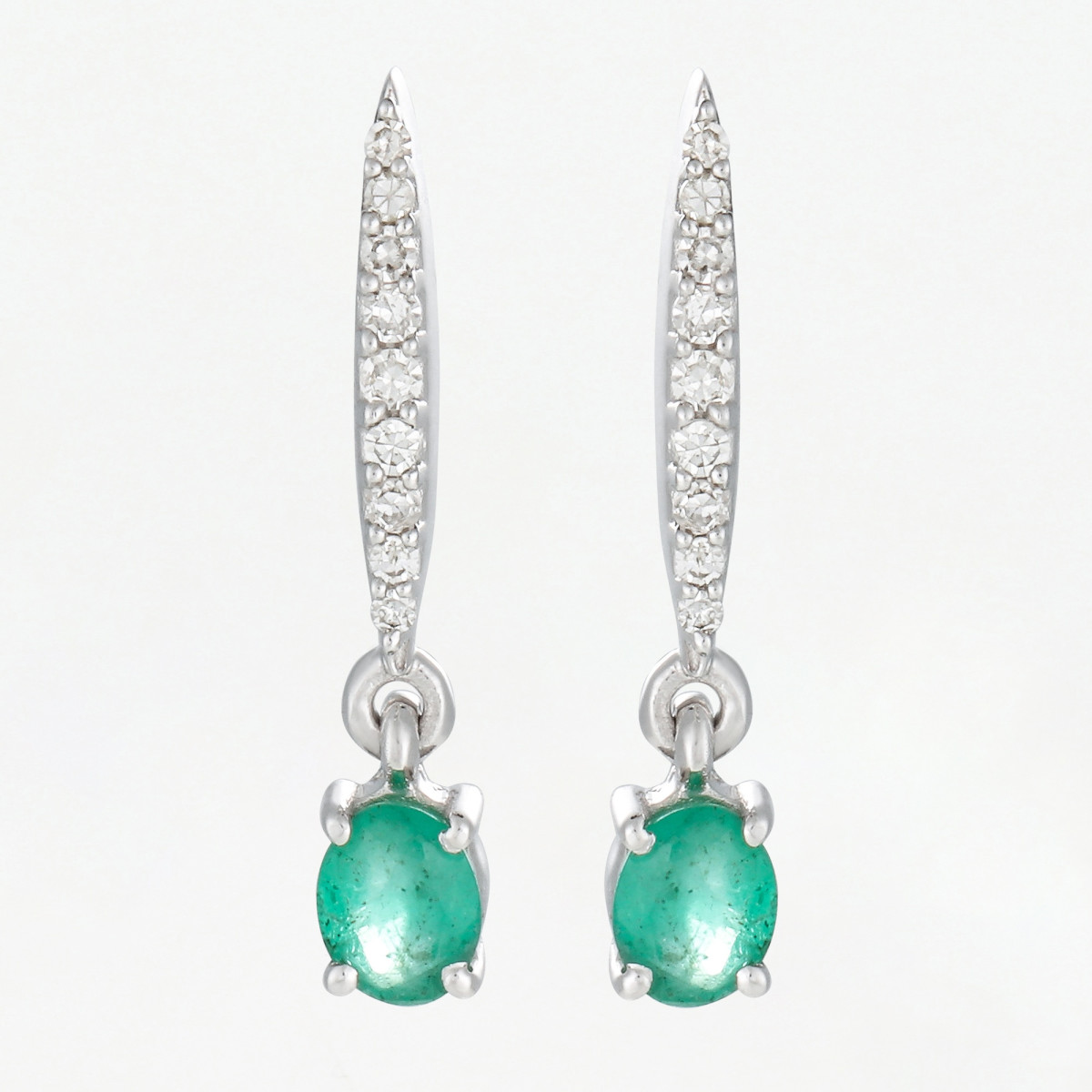Boucles d'oreilles "Exubérante" Or blanc et Grenat