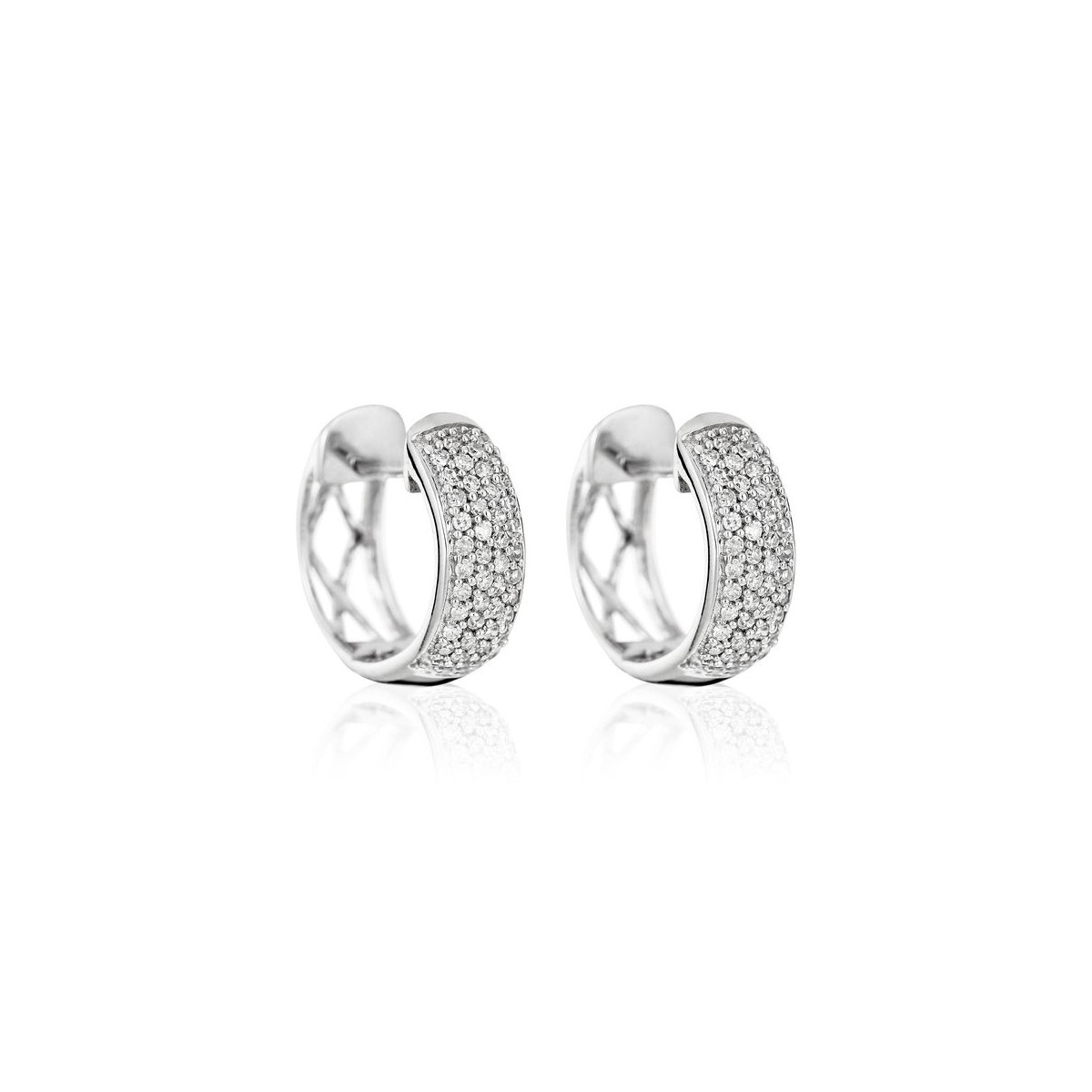 Boucles d'oreilles "Frêle" Or blanc et Diamant Boucles d'oreilles "Frêle" Or blanc et Diamant