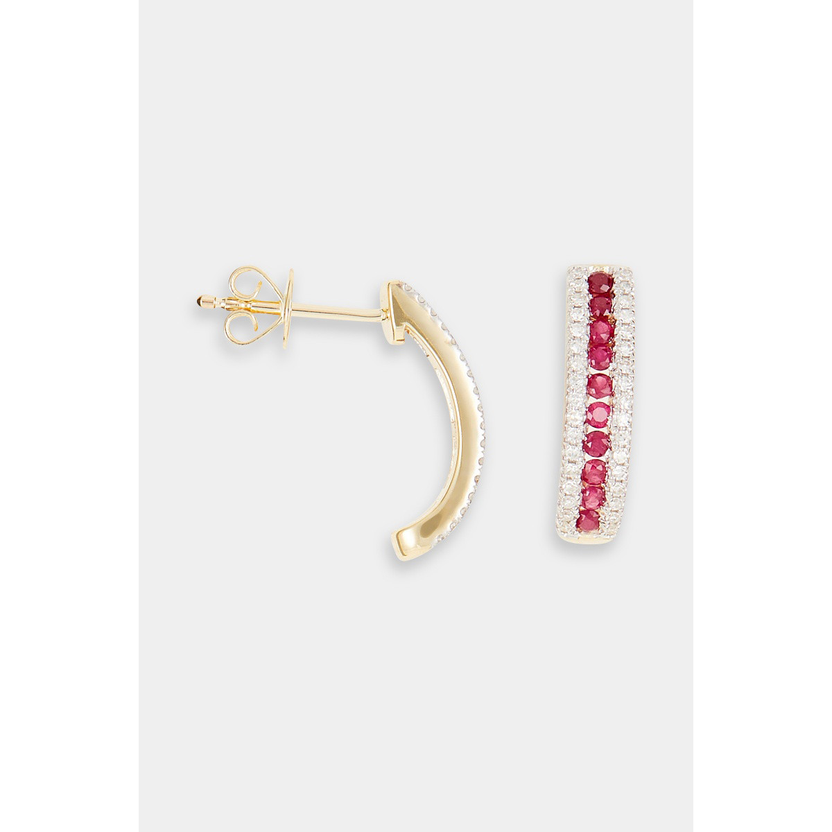 Boucles d'oreilles "Immanquable" Or jaune et Rubis