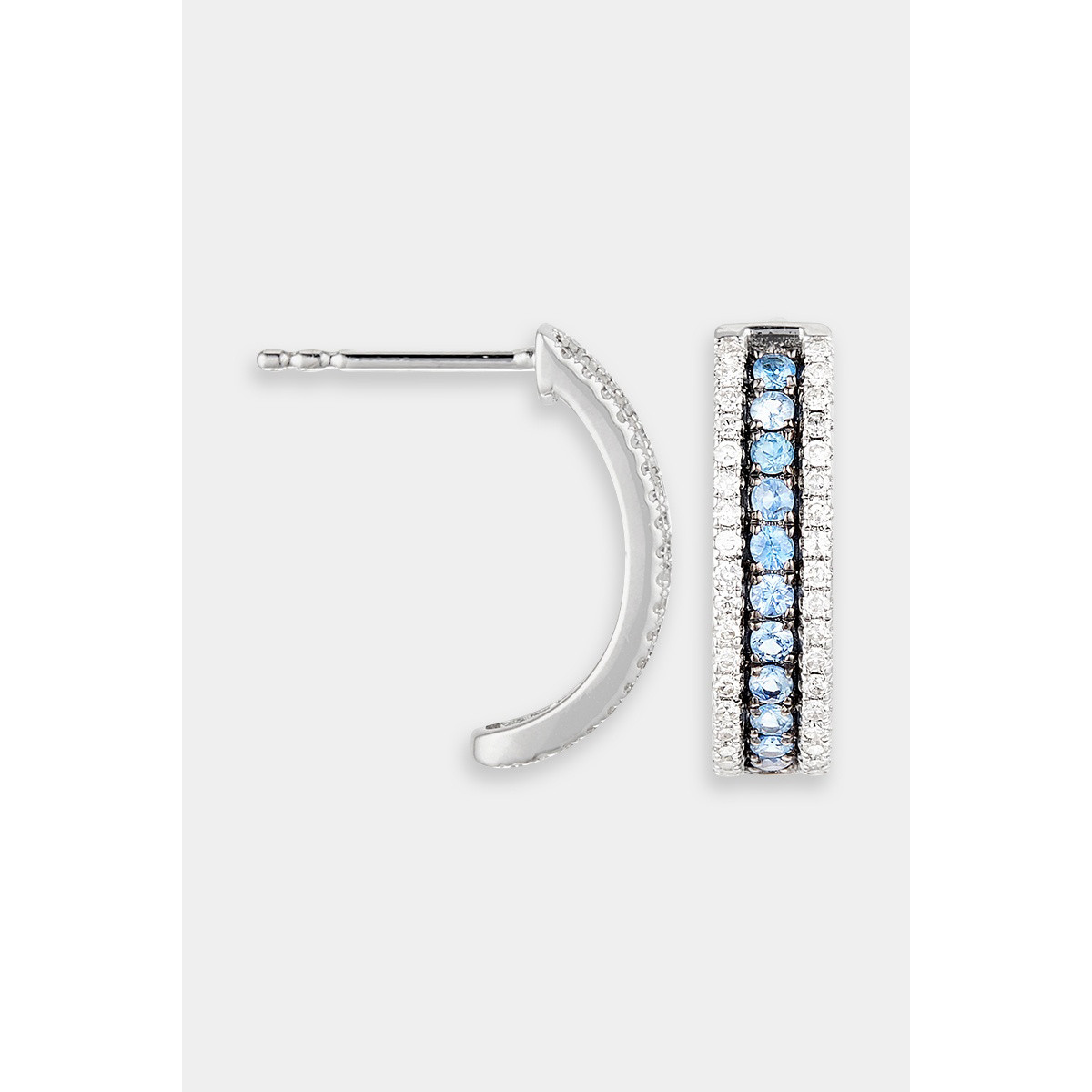 Boucles d'oreilles "Impétueuse" Or blanc et Saphir Boucles d'oreilles "Impétueuse" Or blanc et Saphir