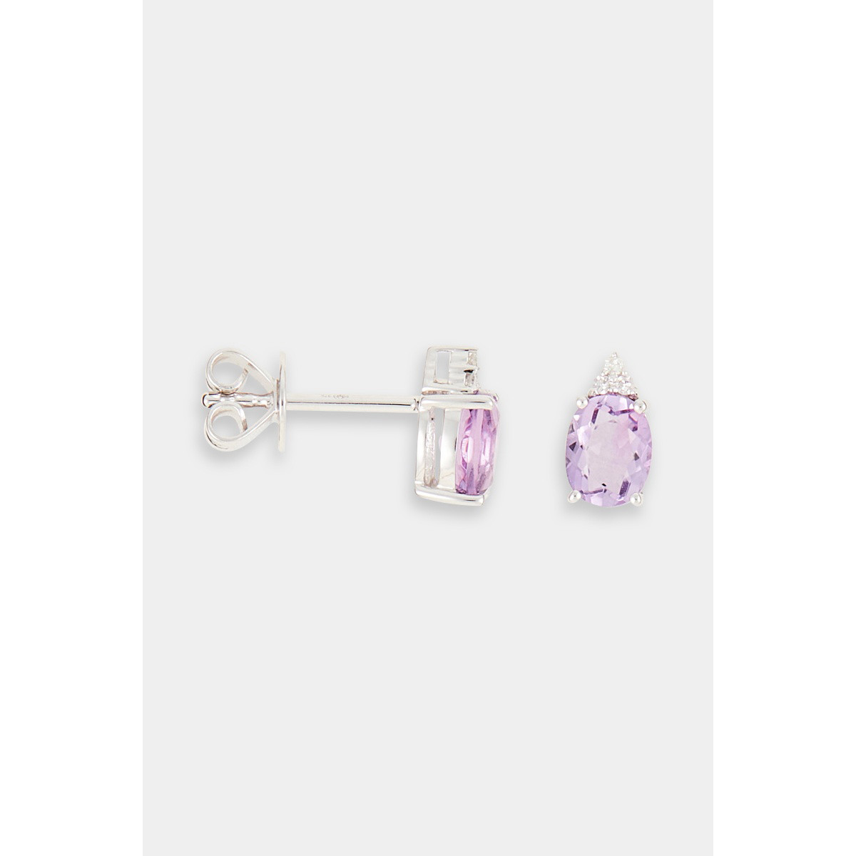 Boucles d'oreilles "Indéfectible" Or blanc et Améthyste Boucles d'oreilles "Indéfectible" Or blanc et Améthyste