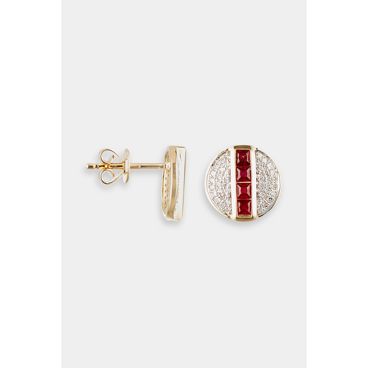 Boucles d'oreilles "Infiniment" Or jaune et Rubis