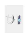 Boucles d'oreilles "Inimitable" Or blanc et Topaze