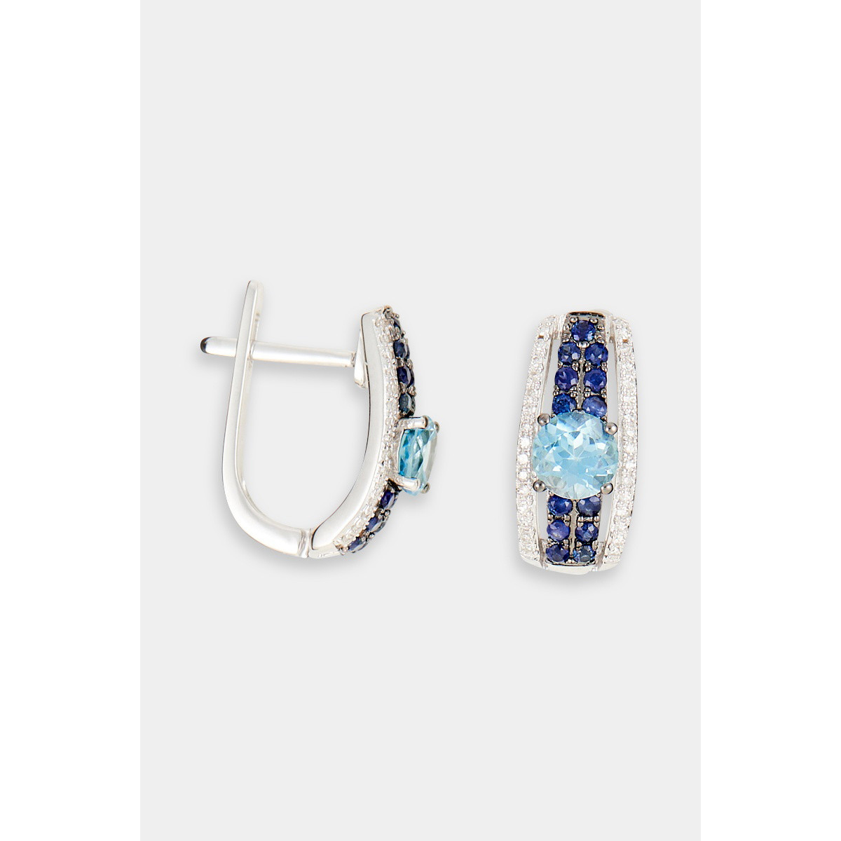 Boucles d'oreilles "Inimitable" Or blanc et Topaze