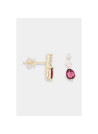 Boucles d'oreilles "Intouchable" Or jaune et Rhodolite