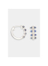Boucles d'oreilles "Jaillissante" Or blanc et Saphir