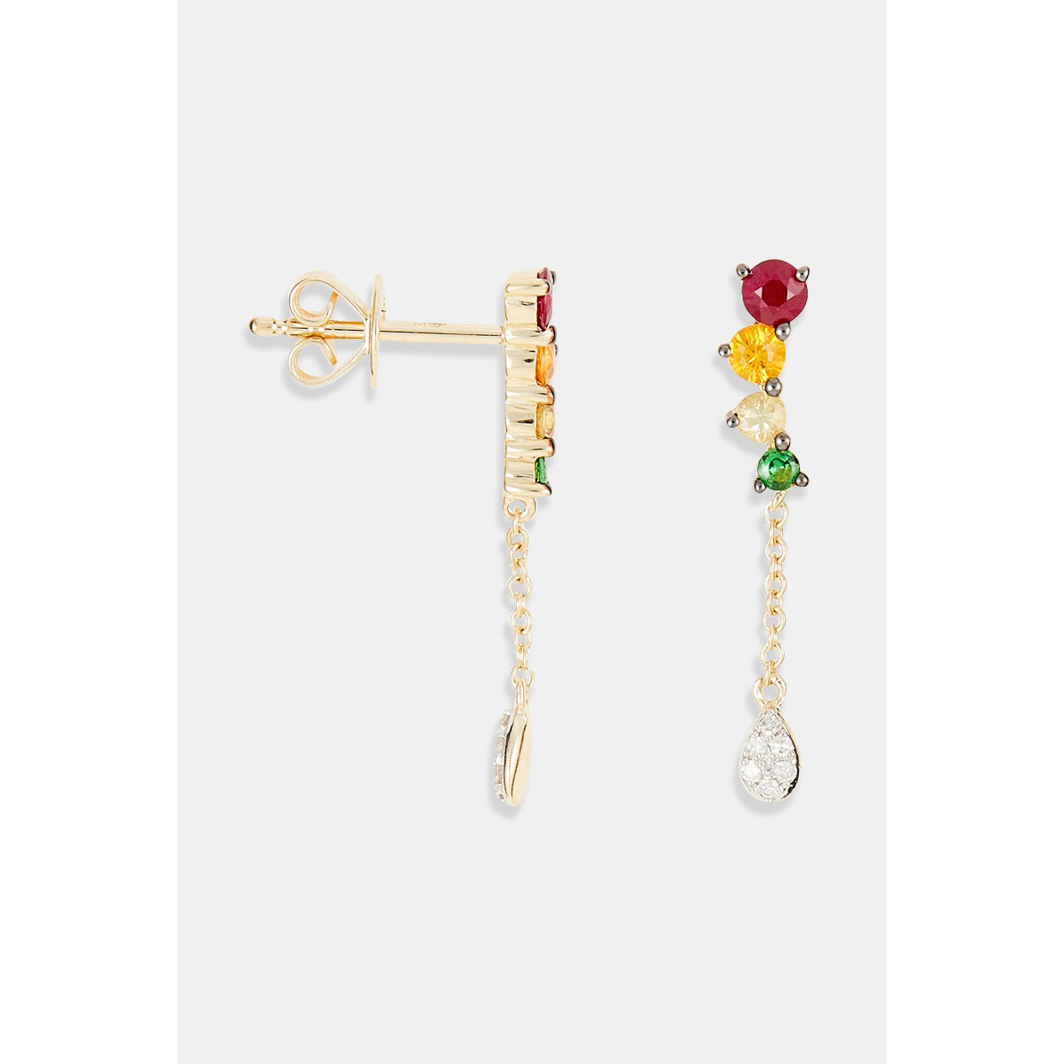 Boucles d'oreilles "Joviale" Or jaune et Multipierres Boucles d'oreilles "Joviale" Or jaune et Multipierres