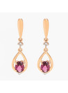 Boucles d'oreilles "L'Acceuillante" Or rose et Rhodolite