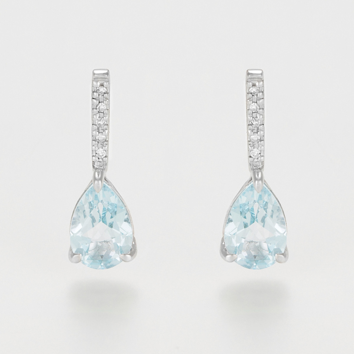 Boucles d'oreilles "L'Adorée" Or blanc et Topaze