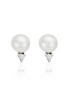 Boucles d'oreilles "L'Apaisante" Or blanc et Perle