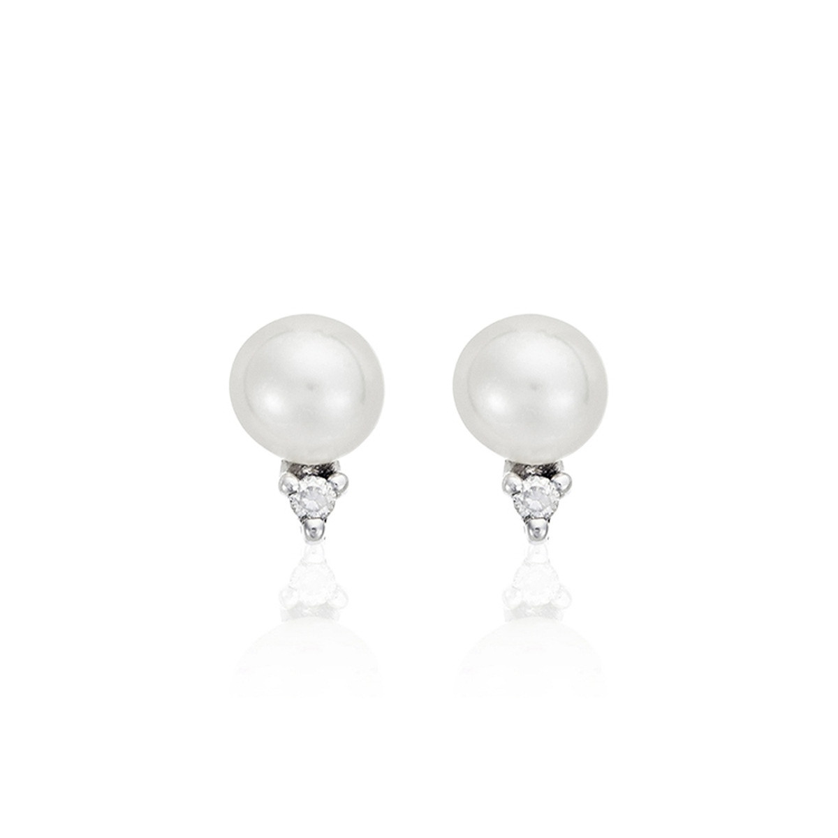 Boucles d'oreilles "L'Apaisante" Or blanc et Perle Boucles d'oreilles "L'Apaisante" Or blanc et Perle