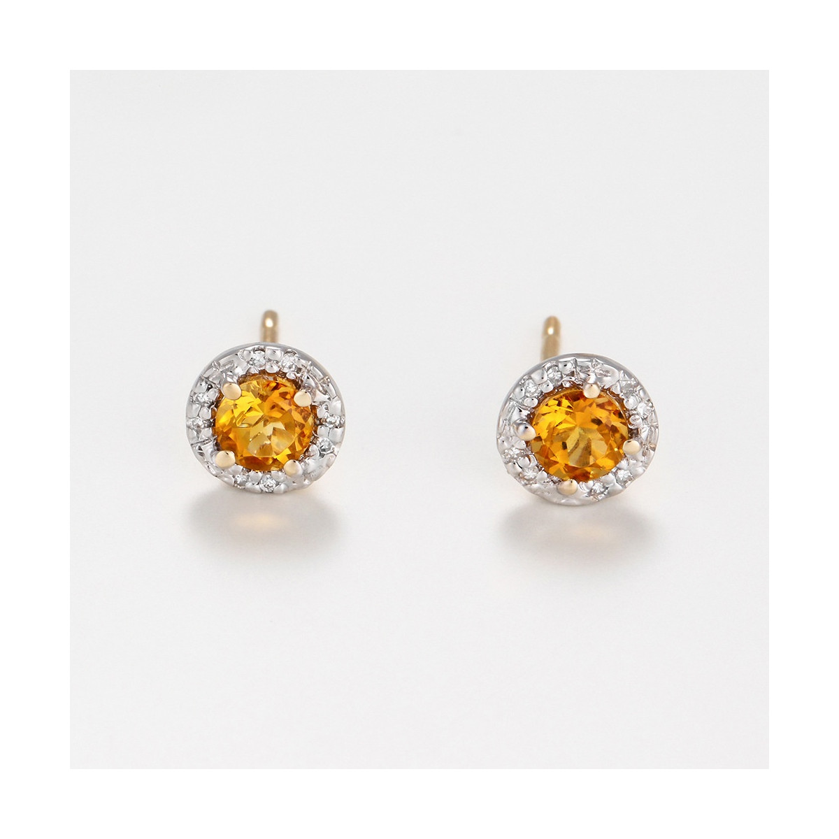 Boucles d'oreilles "L'Impassible" Or jaune et Citrine