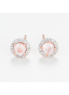 Boucles d'oreilles "L'Impassible" Or rose et Quartz