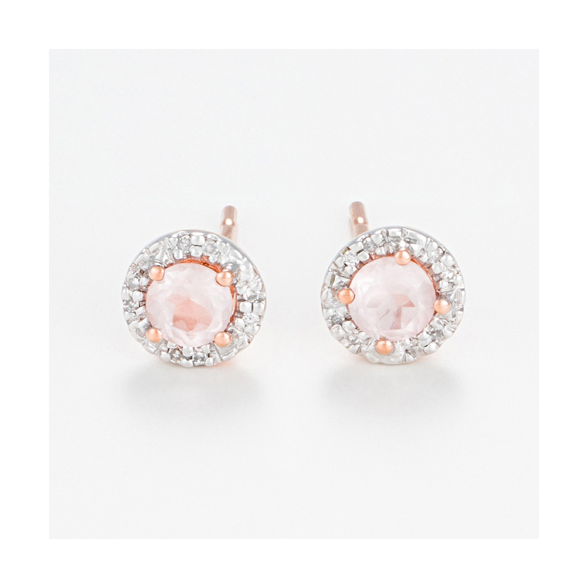 Boucles d'oreilles "L'Impassible" Or rose et Quartz Boucles d'oreilles "L'Impassible" Or rose et Quartz