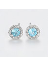 Boucles d'oreilles "L'inconsciente" Or blanc et Topaze