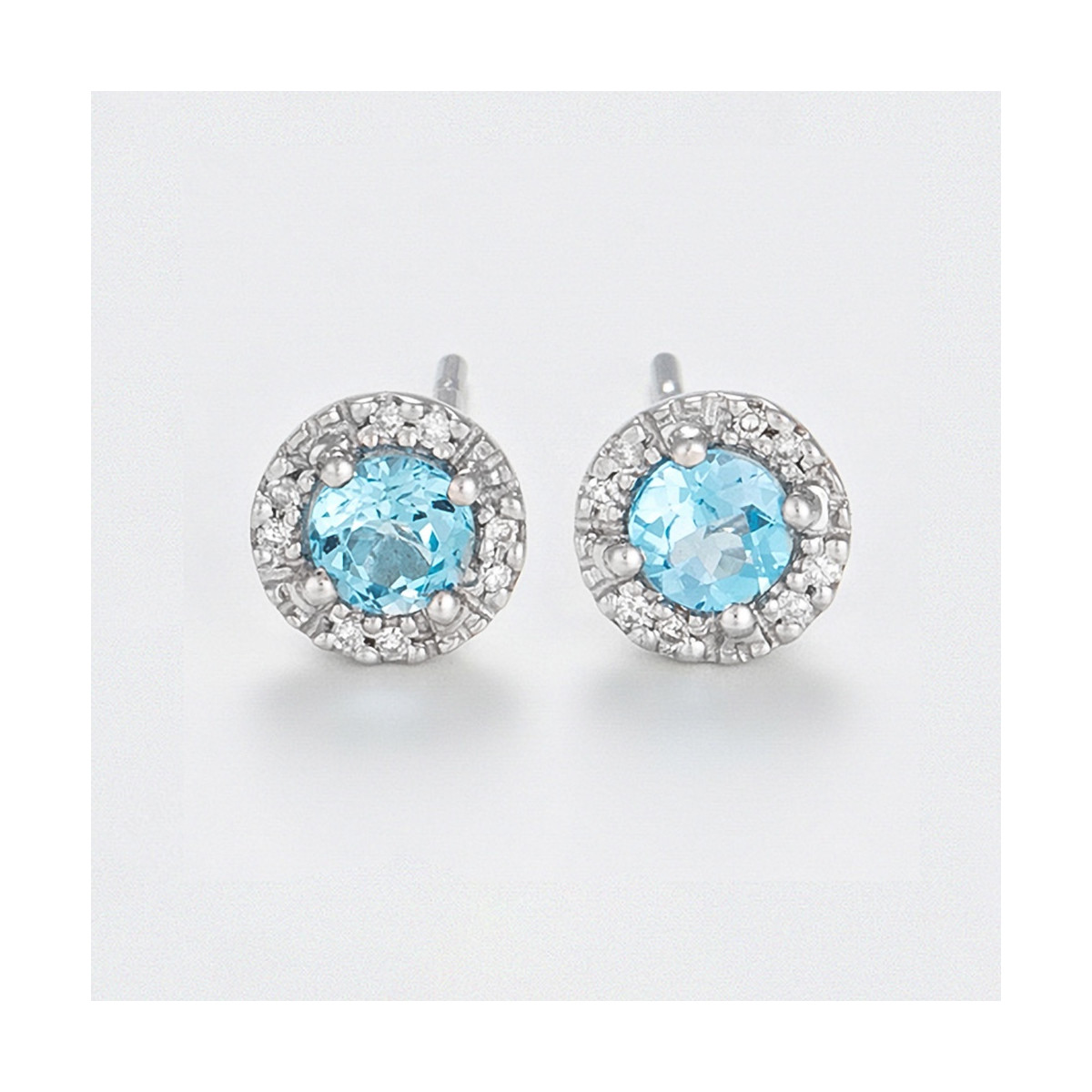 Boucles d'oreilles "L'inconsciente" Or blanc et Topaze Boucles d'oreilles "L'inconsciente" Or blanc et Topaze