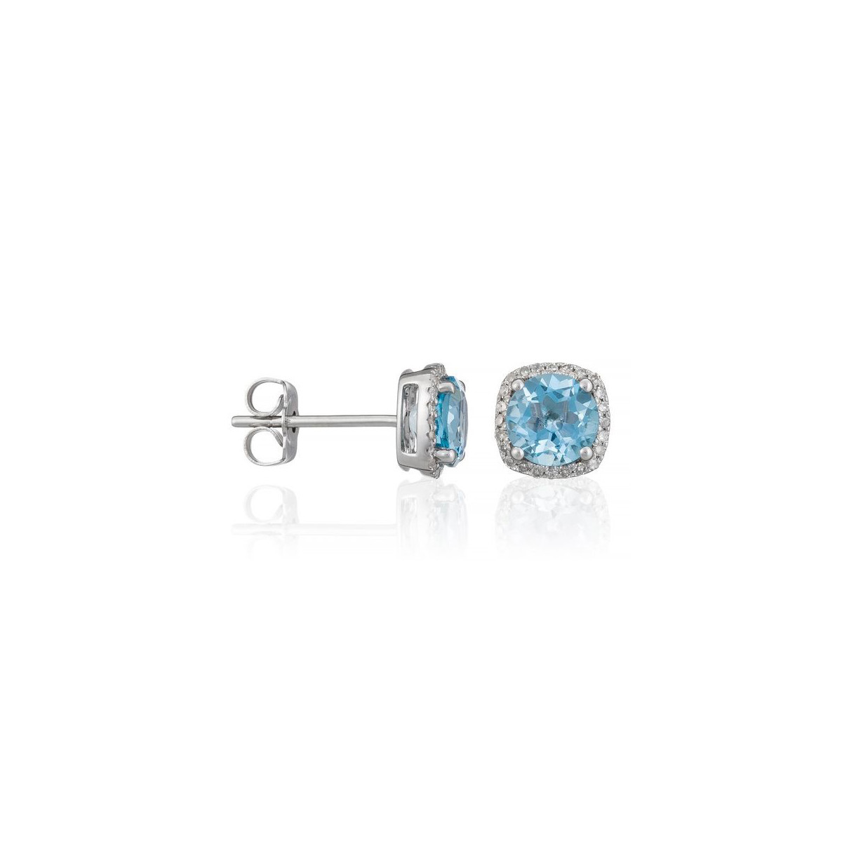 Boucles d'oreilles "Libérée" Or blanc et Topaze Boucles d'oreilles "Libérée" Or blanc et Topaze