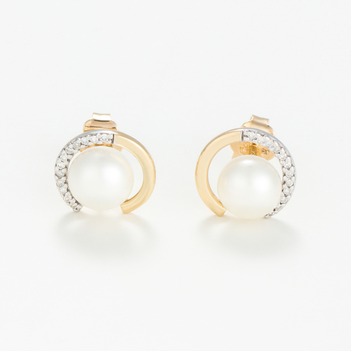 Boucles d'oreilles "Luminance" Or jaune et Perle