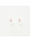 Boucles d'oreilles "Lune Radieuse" Or rose et Quartz